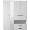 BellaHome Armadio lisbona 4 ante bianco, 161x55x205 cm