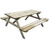 SET DA GIARDINO CON TAVOLO DA PICNIC IN LEGNO 179X150X70 CM.