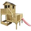 Domus Casetta da giardino per bambini in legno domus hubert con scivolo e sabbiera 226,5x176x272 cm