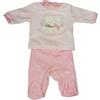 BABY DISTRIBUTION Completo 3 mesi Bianco Fucsia Ellepi 2 Pezzi