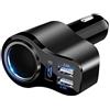 Blsyetec 4 in 1 Caricabatteria Auto USB totale 48W 7A PD 3.0 Caricatore Auto con Accendisigari e 3 Porte Ricarica rapida USB C presa usb auto Compatibile con iPhone 14/13/12/iPad/Samsung S23/S22/Huawei