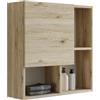 Mama Store Pensile Arredo con Anta Asimmetrica, Quercia Naturale, L.71 x P.22 x H71 CM