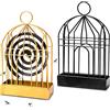 Dreamark 2 Pezzi Porta Bobina per Zanzare.Supporto per Spirali Incenso Antizanzare Ferro Retrò.Repellente Innovativo Bruciatore Appendibile(Nero Oro)