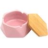 Ysimple Portacenere Antivento Antiodore con Coperchio,Geometrico Portatile Stile Nordico Posacenere da Esterno,Posacenere Antivento,perAll'Aperto,Casa,Ufficio,Bar,Caffetteria(Rosa)
