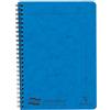 Clairefontaine Europa Notemaker 4855Z - Taccuino con rilegatura laterale (120 pagine), formato A5, carta pergamena spazzolata 90 g/m², fogli microperforati, righe a righe, blu