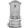 Fontana a muro lambro in cemento anticato colore grigio - 54x49x100 cm