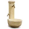 Fontana vedovella anticata candelo colore nocciola con doppio rubinetto - 49x55x104 cm