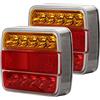 Qiping Fanale Faro Posteriore 12V per Rimorchio,5 funzioni Fanalino Posteriori a LED Approvato dal marchio E per Caravan, Camion, Furgone, Trattori, Mezzi agricoli