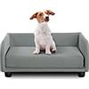 EVERGREENWEB MATERASSI & BEDS EVERGREENWEB Cuccia per Cane taglia S, Letto per Cani, Divano per Cane taglia piccola da interno, con Cuscino removibile| Colore Grigio| Completamente sfoderabile e lavabile| 100% Made in Italy