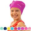 Limmys Cuffia Piscina Bambini - Cuffia Piscina per Capelli Lunghi, Trecce, Dreadlocks - Cuffia Nuoto 100% Silicone di Qualità Superiore, Elastica e Comoda - Disponibile in Diversi Colori (Rosa scuro)