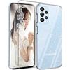 Vauki Cover per Samsung Galaxy A53 5G con 1 Pezzi Vetro Temperato Custodia Glitter Trasparente Brillantini TPU Silicone Protettiva Crystal Case Clear per Samsung A53 5G