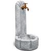Fontana vedovella anticata matera colore grigio - 40x40x77cm