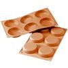 silikomart | SF047 Stampo in Silicone per Monoporzioni TORTINA | Confezione da 1 Stampo per Dolci, Antiaderente, Ø 80 h 18 mm, 6 Tortine, Made in Italy
