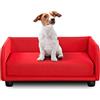 EVERGREENWEB MATERASSI & BEDS EVERGREENWEB Cuccia per Cane taglia S, Letto per Cani, Divano per Cane taglia piccola da interno, con Cuscino removibile| Colore Rosso| Completamente sfoderabile e lavabile| 100% Made in Italy