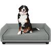 EVERGREENWEB MATERASSI & BEDS EVERGREENWEB Cuccia per Cane taglia L, Letto per Cani, Divano per Cane taglia Media da interno, con Cuscino removibile| Colore Grigio| Completamente sfoderabile e lavabile| 100% Made in Italy