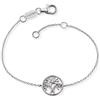 Engelsrufer Bracciale da donna in argento sterling e ciondolo a forma di albero della vita, lunghezza regolabile, senza nichel, 1,2cm, Argento sterling, Nessuna pietra preziosa