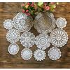 MINDPLUS Set di 12 Centrini all'Uncinetto a Mano Centrini in Pizzo all'Uncinetto in Cotone Tovaglietta 10-25 cm Rotondi Bianco Vintage matrimonio Tea Party(12 pezzi Bianco)