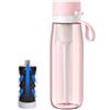 Borraccia Philips GoZero Filtra Acqua, 1 Filtro incluso, Daily Bottle 660ml Filtrazione Carbone Attivo, Rosa