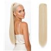 CAISHA 55cm Coda Capelli Nina Con Coulisse Capelli Extensions Finta Per Donna Posticcio Per Capelli Liscio Biondo Platino PH514