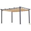 PERGOLA ALLUMINIO GAZEBO COPERTURA TELO ECRù RETRAIBILE MT.3X4 TETTOIA 300X400