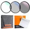 K&F Concept Kit di filtri per lenti UVCPLND da 72 mm (3 pezzi) con 18 rivestimenti multistrato, filtro UV + filtro polarizzatore + filtro a densità neutra (ND4) + panno per la pulizia delle lenti +