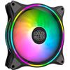 Cooler Master MasterFan MF140 Halo ARGB - RGB Indirizzabili a Doppio Anello, Case ed Eliche Dal Design Ibrido con Protezione Sensore Inceppo e Telaio per Riduzione Vibrazioni - 140 mm, Black