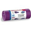 Stella pack STELLA 023578 - Sacchetti per la spazzatura con manici, 60 l, 16 pezzi, profumo di lavanda, sacchetti per la spazzatura, per ufficio, in pellicola LDPE, colore: lavanda/viola