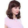 Prettyland C597 - Parrucca Media Lunghezza Liscia Con Capelli - Marrone Chiaro Con Fili Sottili Meches