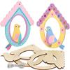 Baker Ross AX859 Decorazioni Uccelli in Legno da Appendere - Confezione da 5, Creazioni Pasquali per Bambini, da Decorare ed Esporre