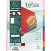 Exacompta - Cod. 2210E - Divisori in carta lustrée 225g/m2 FSC® con 10 tasti neutri colorati- rinforzati e plastificati - Banda perforata rinforzata - Formato per archivio A4