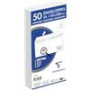Clairefontaine 9935C - Confezione da 50 Buste Bianche DL-110x220mm - Autoadesive - 90g/m²