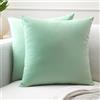 Encasa XO Encasa Set di 2 federe per cuscini in cotone I 18x18 in (45x45 cm) - Mint Green I Senza inserto I Tinta unita Square Federe I Lavabili in lavatrice | Solo per uso interno