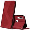 ZONNAVI Cover per Samsung Galaxy A20E, Flip Custodia Pelle PU con [Slot Cart] [Supporto Stand] [Magnetica], Cover a Libro Portafoglio per Samsung Galaxy A20E (Rosso)