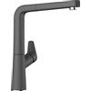 BLANCO 521285 AVONA-S cucina monocomando con doccetta estraibile, rubinetto ad alta pressione, effetto silgranite, grigio roccia, 1 pezzo, Hochdruck