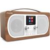 Pure Evoke H6 Digital Radio (DAB+, DAB, FM, Stereo Sound, Bluetooth, Sleep Timer, funzione di allarme, funzione Snooze, Countdown Timer, 40 stazioni preimpostate, AUX), noce