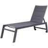 EuroGarden Sdraio reclinabile con ruote eurogarden atene in textilene antracite 199x65x42 cm