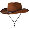P'Tit Clown - 11235 - Cappello Cowboy in Feltro Bambino - Unisex - Accessorio Travestimento Western - per Costume Carnevale, Halloween, Cosplay, Compleanno, Festa in Maschera, Spettacolo - Marrone