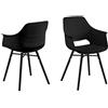AC Design Furniture, Sedia Rudi in plastica nera, dimensioni: 57 x 85 x 52,5 cm (larghezza x altezza x lunghezza), due pezzi