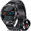 LIGE Smartwatch da uomo con chiamata Bluetooth/password di protezione, orologio connesso con 20 modalità sportive/frequenza cardiaca, Smartwatch IP67 impermeabile per Android iOS, 2 bracciali, nero
