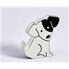 walther design Figura Decorativa Bianca in Legno, Cane CD199W