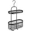 WENKO Portaoggetti doccia a 2 piani Classic Plus Black - Mensola per doccia, cestino da parete, qualità ad alta protezione contro la ruggine, Acciaio, 26.5 x 47 x 12.5 cm, Nero