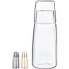 Yalucky Comodino Caraffa d'acqua con bicchiere Set tazza notte, collutorio bottiglia decanter con coperchio per camera da letto comodino bagno cucina 25 once/750 ml (trasparente)