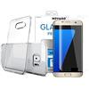 NOVAGO Compatibile con Samsung Galaxy S7 Edge (Confezione 2 in 1) 1 Pellicola in Vetro temperato Curvo 3D + 1 Cover Trasparente Morbida e Resistente (Trasparente)