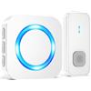 SURFOU Campanello Senza Fili Impermeabile per Esterni, Campanello con Ricevitore plug-in Rumoroso Wireless a Lunga Distanza di 400 m per la Casa, 5 Volumi, 55 Suonerie, Indicatore LED lampeggiante