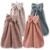 HAOTIAN-X 4 Pezzi Asciugamani Asciugamani Appesi Bowknot, Asciugamani in Velluto Corallo in Microfibra Appesi Loop, Asciugamani Assorbenti Super Morbidi Carini per Cucina Bagno Bambini Adulti