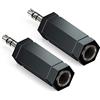 deleyCON 2x Adattatore Jack Audio Stereo da 3,5mm Maschio a 6,3mm Jack Hi-Fi Adattatore Ricevitore Cuffie Home Theater