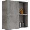 Mama Store Atena Pensile Doppio 2 Ante con vani a Giorno, Grigio Cemento, L.71 x P.22 x H71 CM