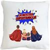 GioCandles Cuscino con disegno di famiglia di supereroi e frase personalizzata idea regalo per mamma papà famiglia amici solo federa o con imbottitura 40x40 cm