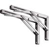 YUMORE Staffe Pieghevoli per Mensole 350mm,YUMORE Reggimensola Pieghevole Inox Supporti per Mensole Pesanti Tavolo da Parete Salvaspazio fai-da-te Staffe Triangolari, Carico Massimo 150kg [2 Pezzi]