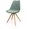 KONTE.DESIGN Set di 2 sedie FOREST HILL in polipropilene Grigio, cuscino in tessuto, gambe in legno di faggio